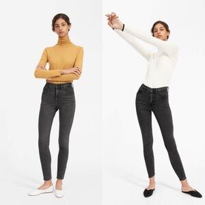 EVERLANE The High-Rise Skinny Jean Sz 28 Regular Ankle Black Light Wash